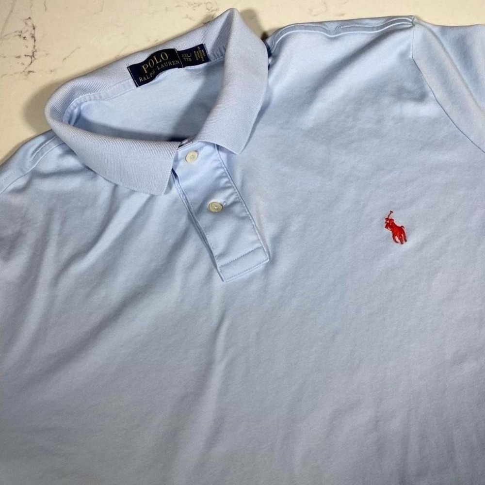 Polo Ralph Lauren Men Polo shirt XXL light blue classic pony logo short sleeve